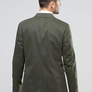 Skinny Blazer in Washed Cotton in Khaki Skinny Blazer in Washed Cotton in Khaki